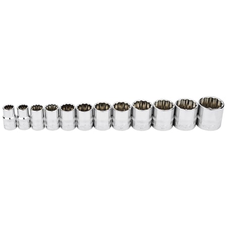 Ingersoll-Rand 12 Piece 1/2 Inch Drive Shallow Socket Set - SAE 12-Pt 752052X